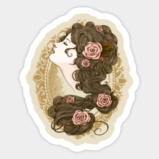 The lady of roses Sticker